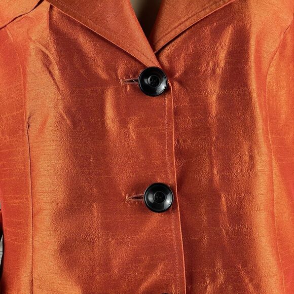 Chico's Size 2 Shimmery Orange Jacket - Picture 7 of 12